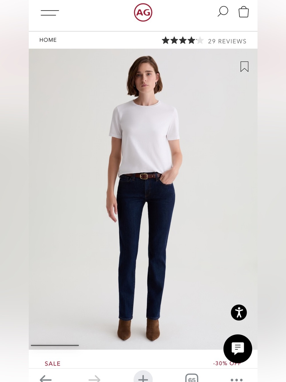 AG Sandra Low Rise Straight Jeans